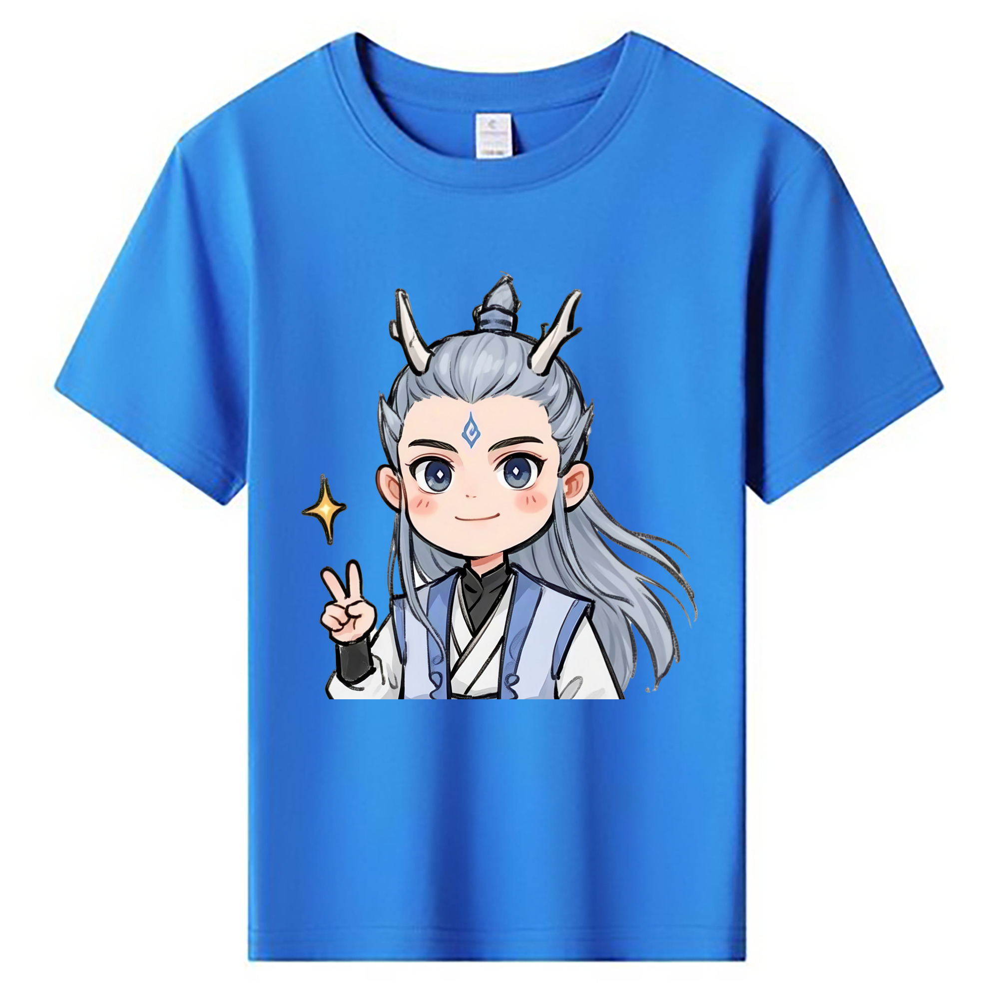 （画像用） Ne Zha 2 ナタ 魔童の大暴れ 綿100％キッズTシャツ（フロントプリント）